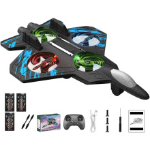 RC stuntjagerfly med LED og 360 graders vipp, fjernstyrt fly i skum