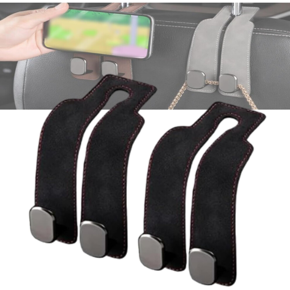 Leather Car Headrest Hook Hanger, Double Hook For Purses Handbags 3233222748222