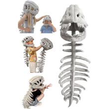 Dinosaurhodeskallehodeplagg med plysjrygg, Halloween-kostyme for barn og voksne