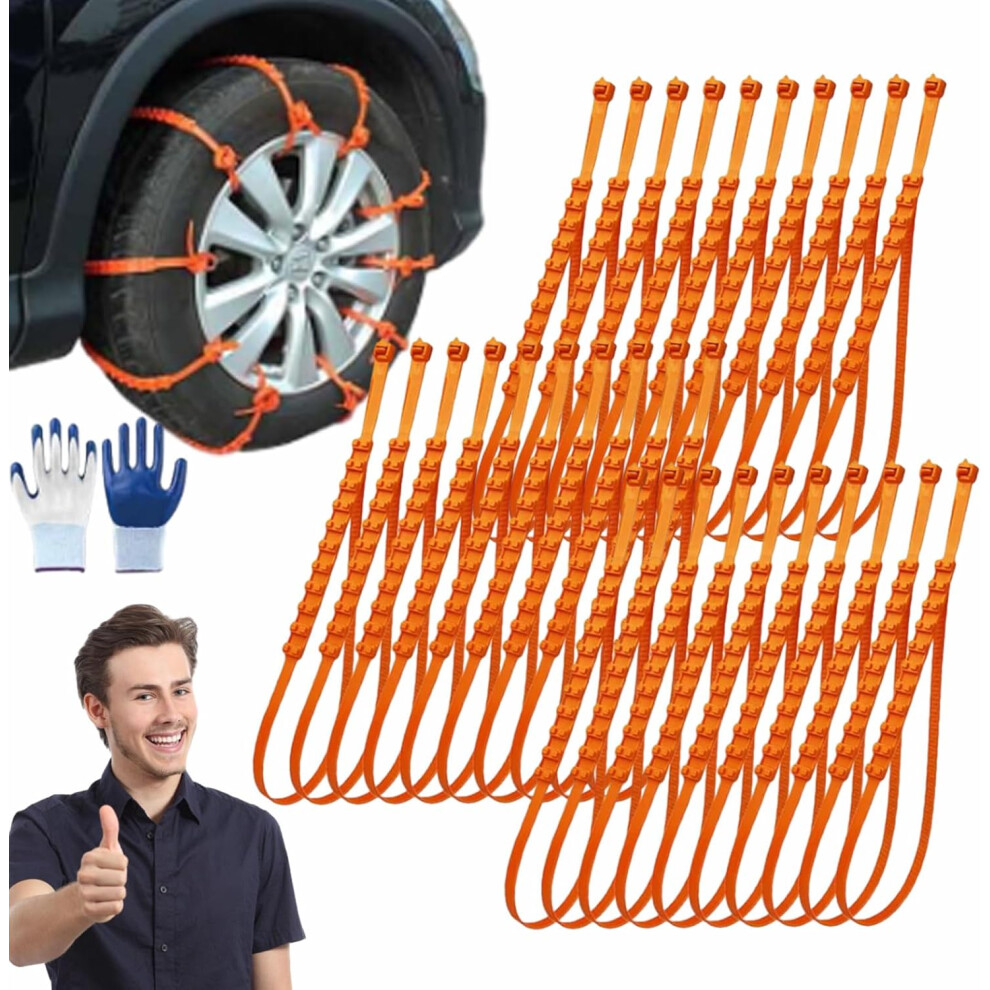 Universal Reusable Anti Skid Tire Chains, Zip Tie Snow Cables For Ice 3233222748789
