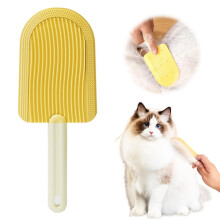 Escova massageadora para língua de gato, ferramenta dupla para remoção de pelos de animais de estimação