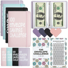Livro de envelopes para moedas do desafio de economia de dinheiro de 100 dias, fichário de orçamento para dinheiro