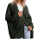 Plus Size Button Down Strikket Cardigan for Dame, Lett Åpen Front 1