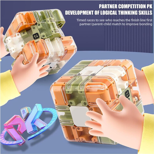 Marble Run Maze Cube 3D Rolling Ball Puzzle, Παιχνίδι Brain Teaser για Παιδιά 2