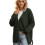 Plus Size Button Down Strikket Cardigan for Dame, Lett Åpen Front 2