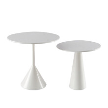 2PCS 1/6 Scale Miniature Dollhouse Tea Table Furniture for Barbies Blyth Doll House Decoration Accessories White