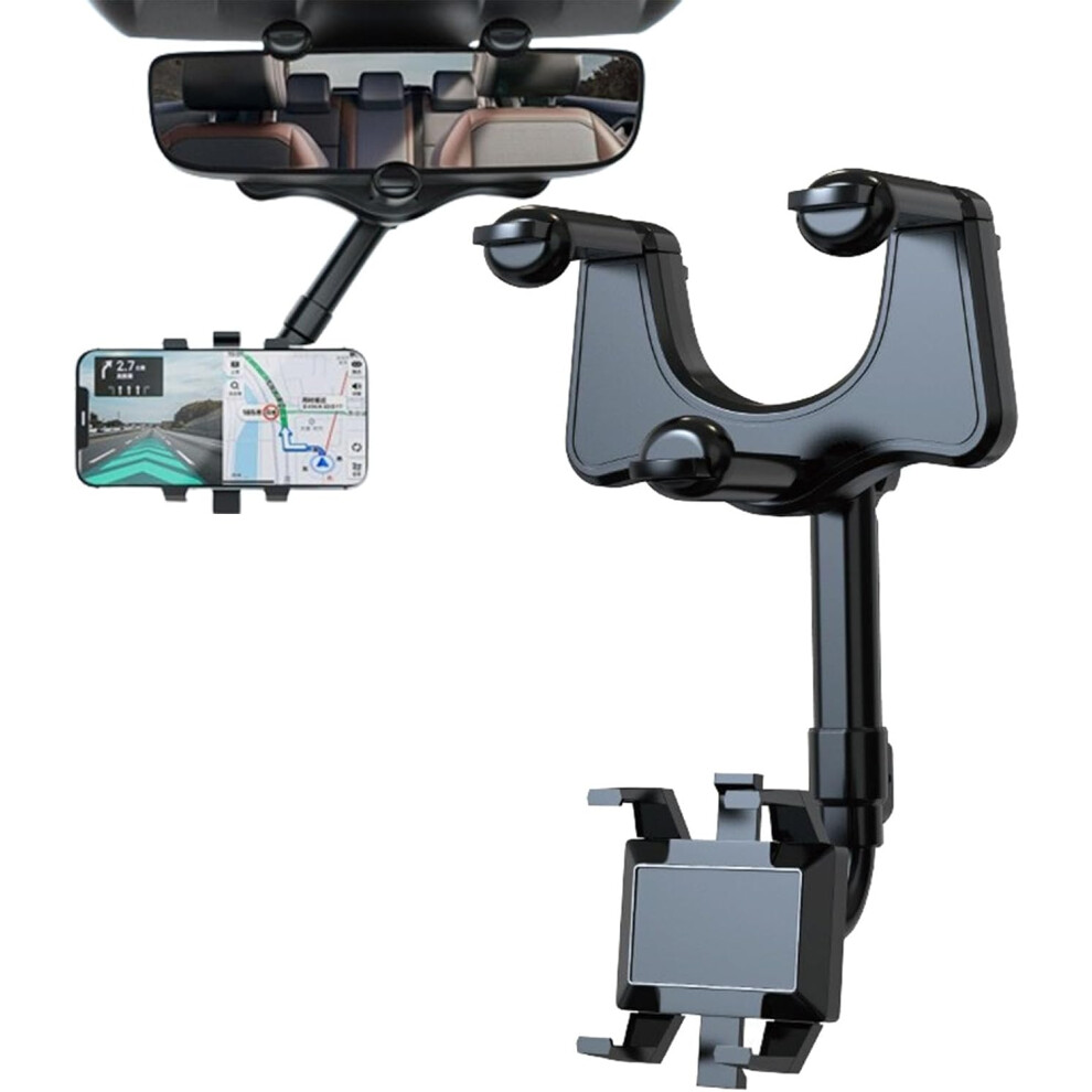 360 Rotatable Retractable Car Phone Holder For Rearview Mirror, Adjustable 3233222752915
