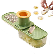 Mini râșniță de usturoi 3 în 1, feliator, tăietor manual de legume cu recipient