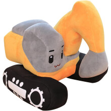 Pluche kussen in de vorm van een graafmachine (26 cm), bouwvrachtwagen, kinderdecoratie