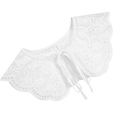Gola removível de renda floral branca para mulheres, com amarração ajustável para vestidos.