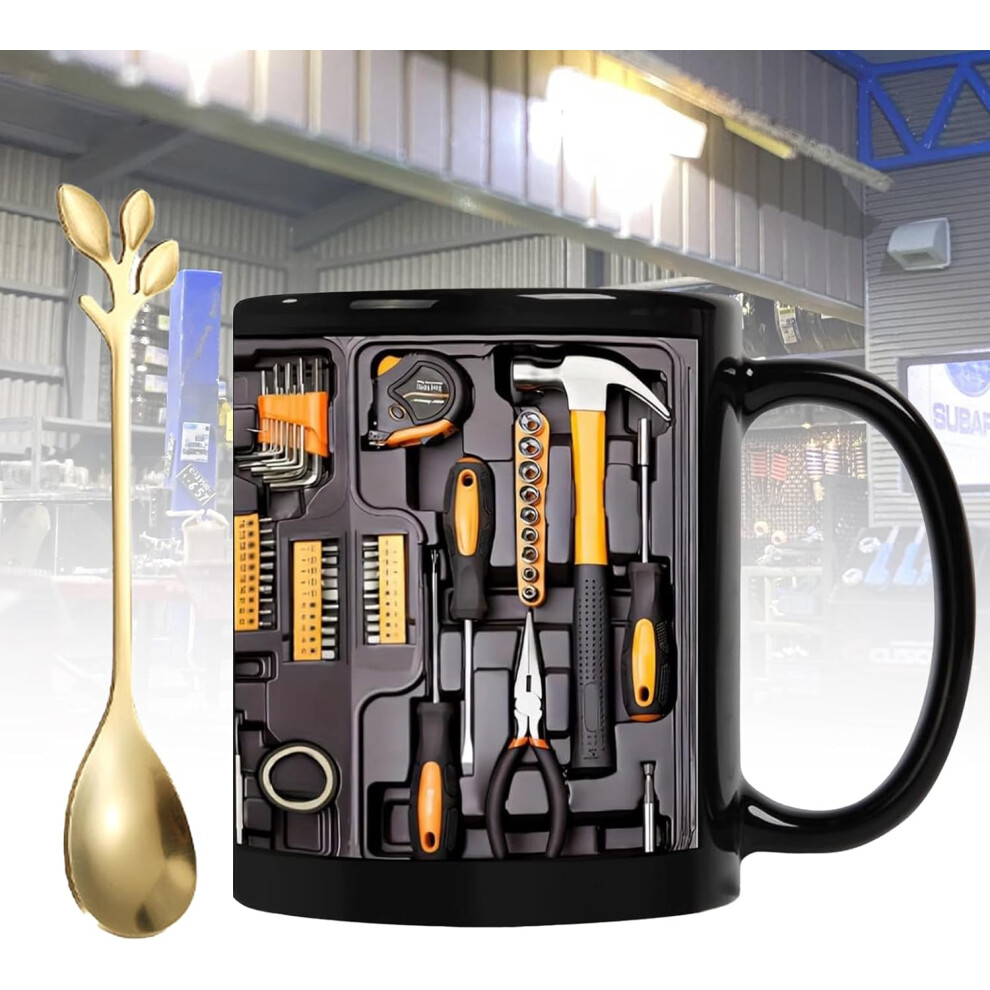 Zabawny Kubek Na Kawę Z Zestawem NarzęDzi Mechanicznych, Ceramiczny Kubek Z Grafiką 3D, Prezent Dla MężA-image