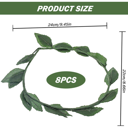 Laurbærkranskronehodeplagg 8 stk. Grønt blad, gresk gudinnepannebånd 2