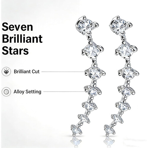 Σκουλαρίκια Seven Star Diamond για άνδρες, κομψό, λαμπερό δώρο γενεθλίων 1