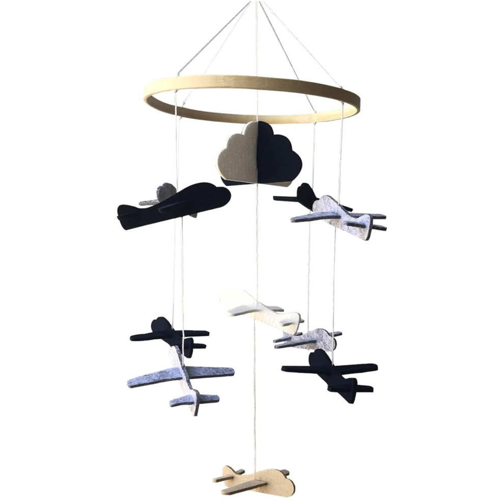 Crib Mobiles For Babies Airplanes Cloud, Felt Wind Chimes Hanger Toy Decor Oimg