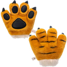 2 stk. pelsdragt fødder pote 25 cm søde bløde, plys tiger dyrehandsker cosplay