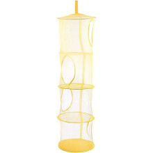 Rede dobrável para pendurar brinquedos, com 4 níveis, otimiza o espaço no quarto.
