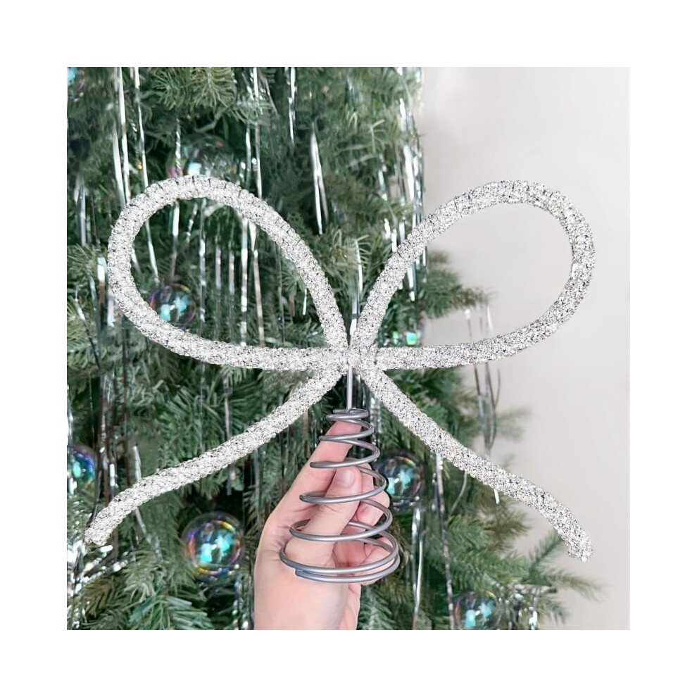 Druciana Kokarda Na Czubek Choinki, BłYszcząCa, Wielokrotnego UżYtku, Metalowa, Do MałYch I śRednich Choinek-image