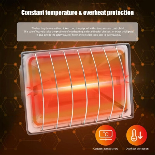 Θερμαντήρας Κοτέτσιου 250W Διπλής Λειτουργίας, με Εφεδρικό Σωλήνα για Κοτέτσια 2