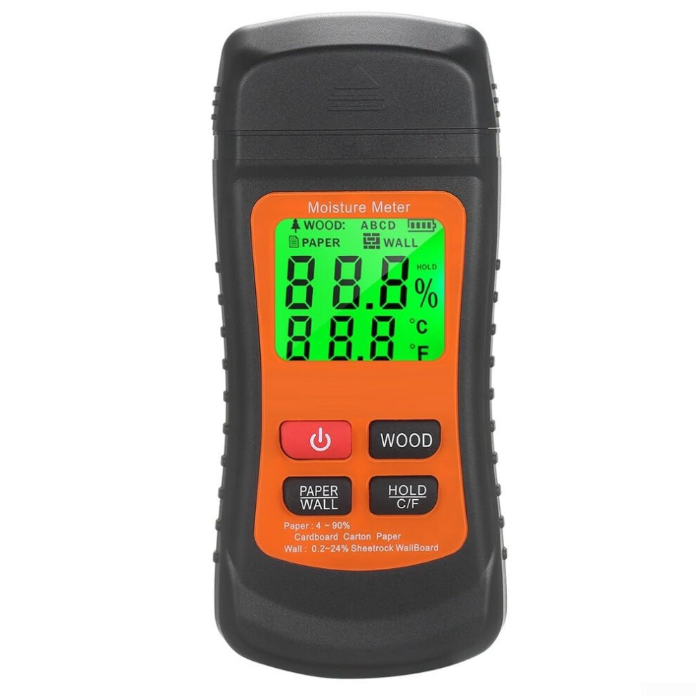 Digital Moisture Meter For Wood And Materials With Clear Lcd Display, Moisture Level Indicator, And Accurate Readings 9347817682199