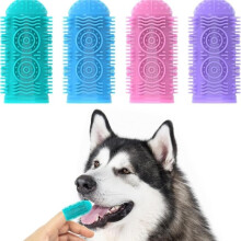 4-teiliges Fingerzahnbürsten-Set für Hunde – Zahnpflege für kleine und große Haustiere, Katzen und Hunde