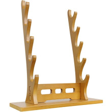 Présentoir à flûtes en bois à 5 niveaux - Support de bureau pour collection d'épées et d'instruments