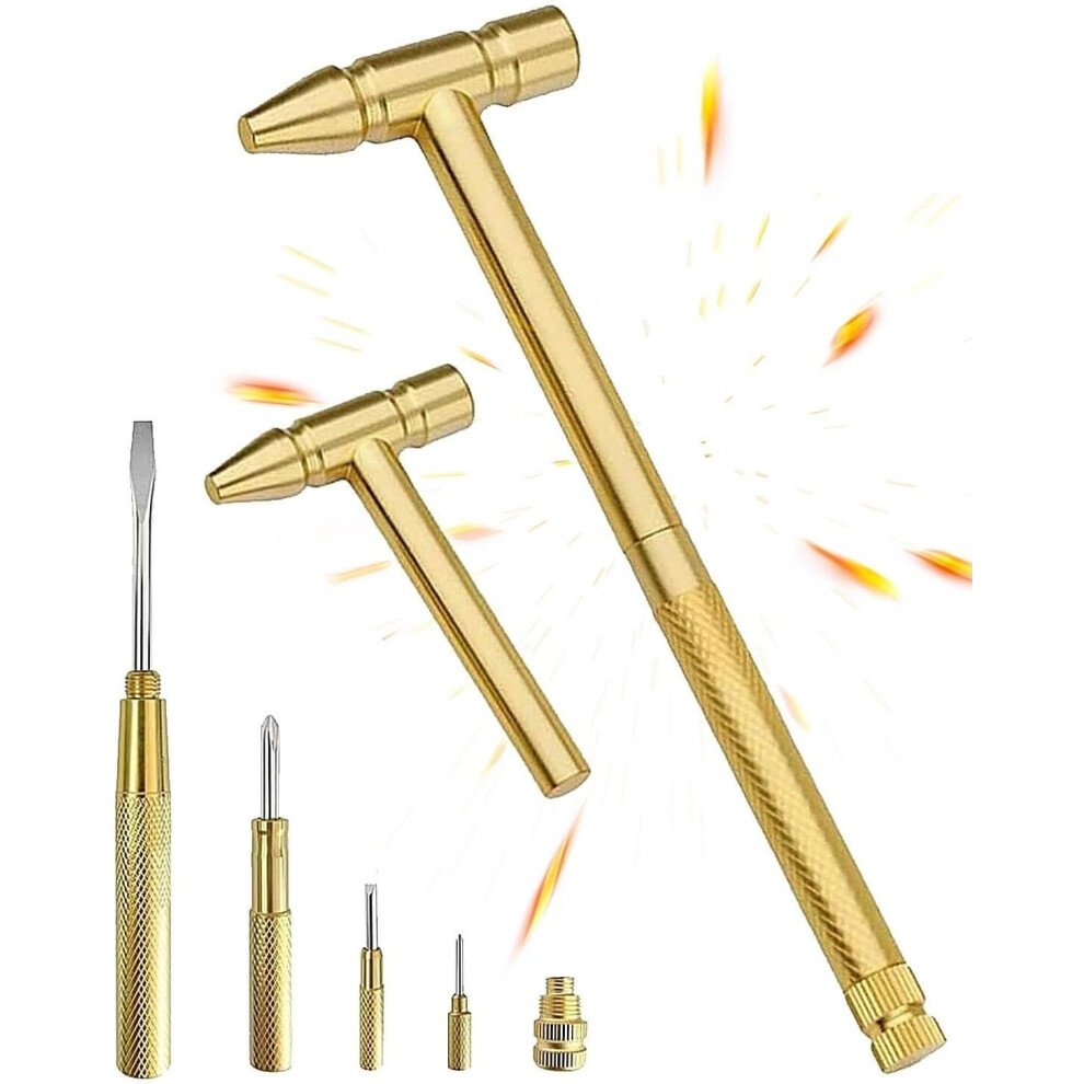 6-In-1 Micro Mini Multifunction Copper Hammer - With Screwdrivers & Goggles 3233222760477