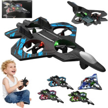 RC Stuntjagerflyleke for barn - 360 vippefunksjon og LED-lys fjernstyrt drone