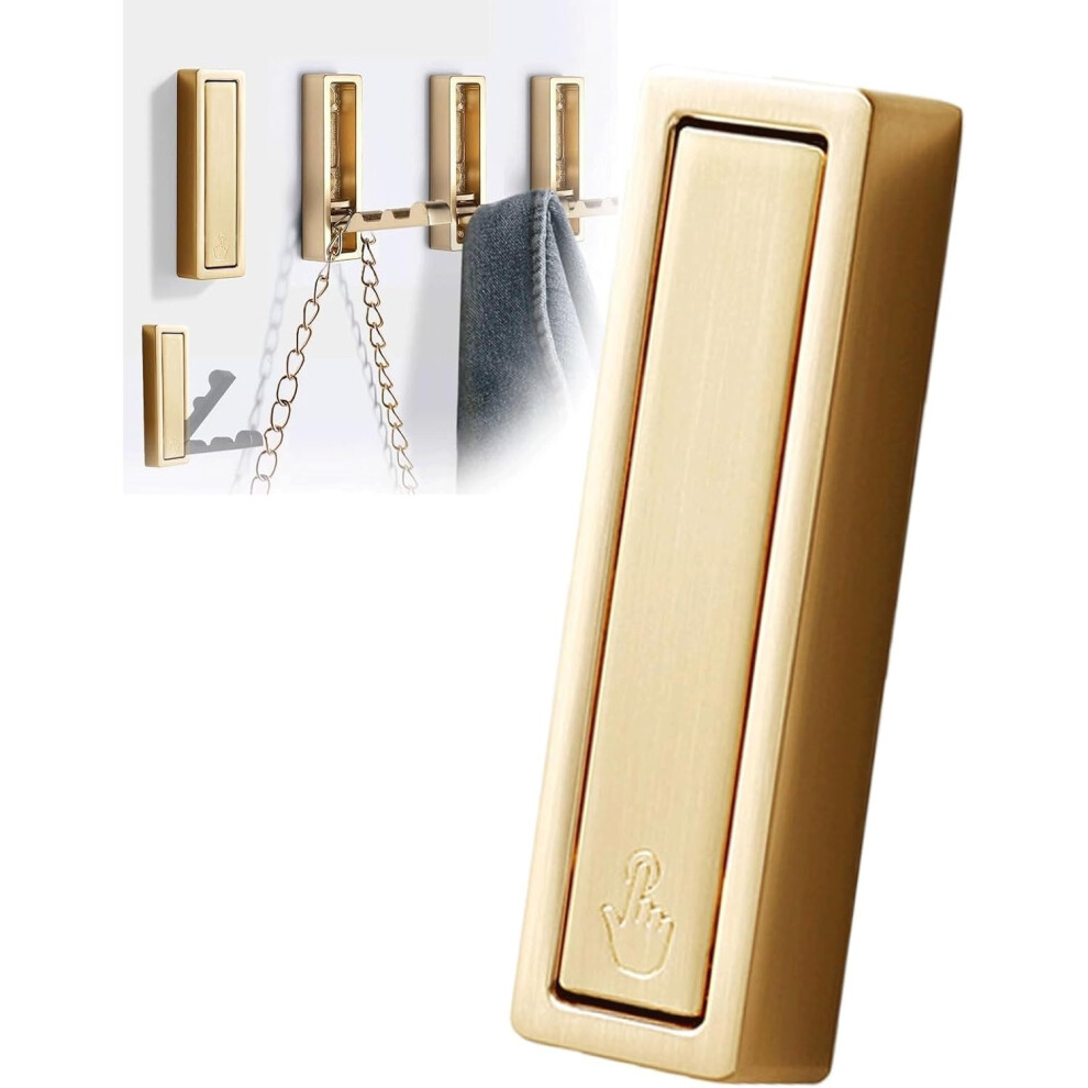 SkłAdane Wieszaki śCienne Ze Stopu Cynku – Wieszak Na RęCzniki, PłAszcze, Kapelusze I Torby W Kolorze ZłOtym, łAtwy Montaż-image