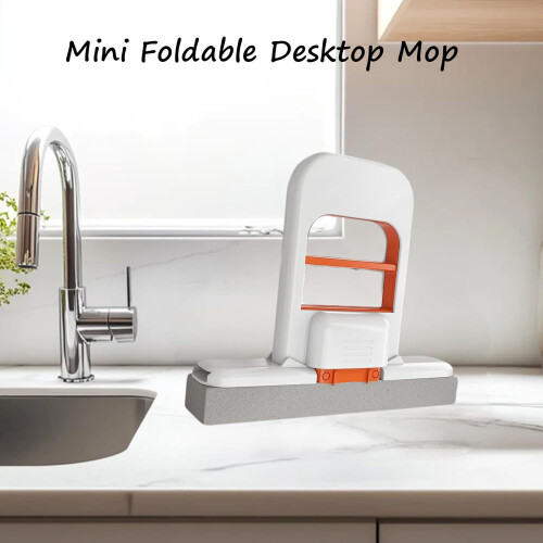 Mini Foldable Desktop Sponge Mop - Self Squeezing Wet & Dry Cleaning Tool 1