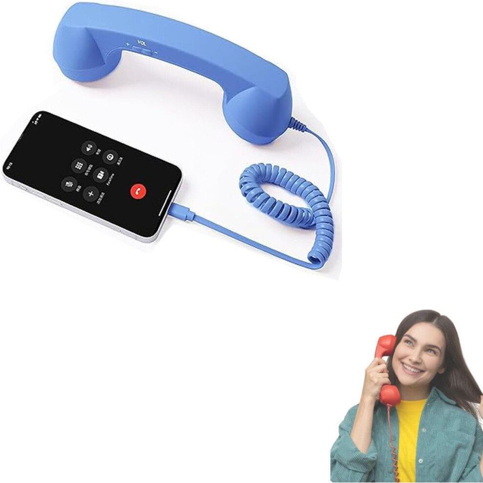 SłUchawka Telefoniczna Retro Z Kablem Typu C – Przewodowy Odbiornik Vintage Do PołąCzeń KomóRkowych-image