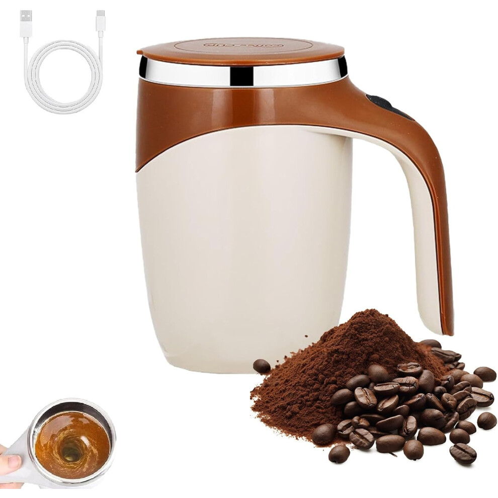 Izolowany Automatyczny Magnetyczny Kubek Do Kawy Z Mieszaniem - Kubek SamomieszająCy Z Pokrywką-image