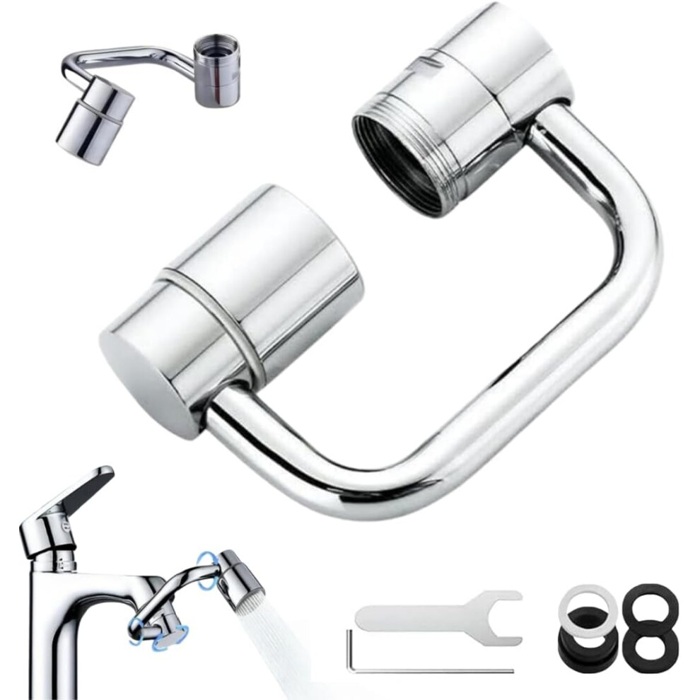 1080 Swivel Faucet Extender Adapter - 360 Rotatable U Shape 2 Mode Sink Tap 3233222762228