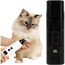 Genopladelig kattenegletrimmer - Ultra støjsvag, lav vibration med 2 hastigheder