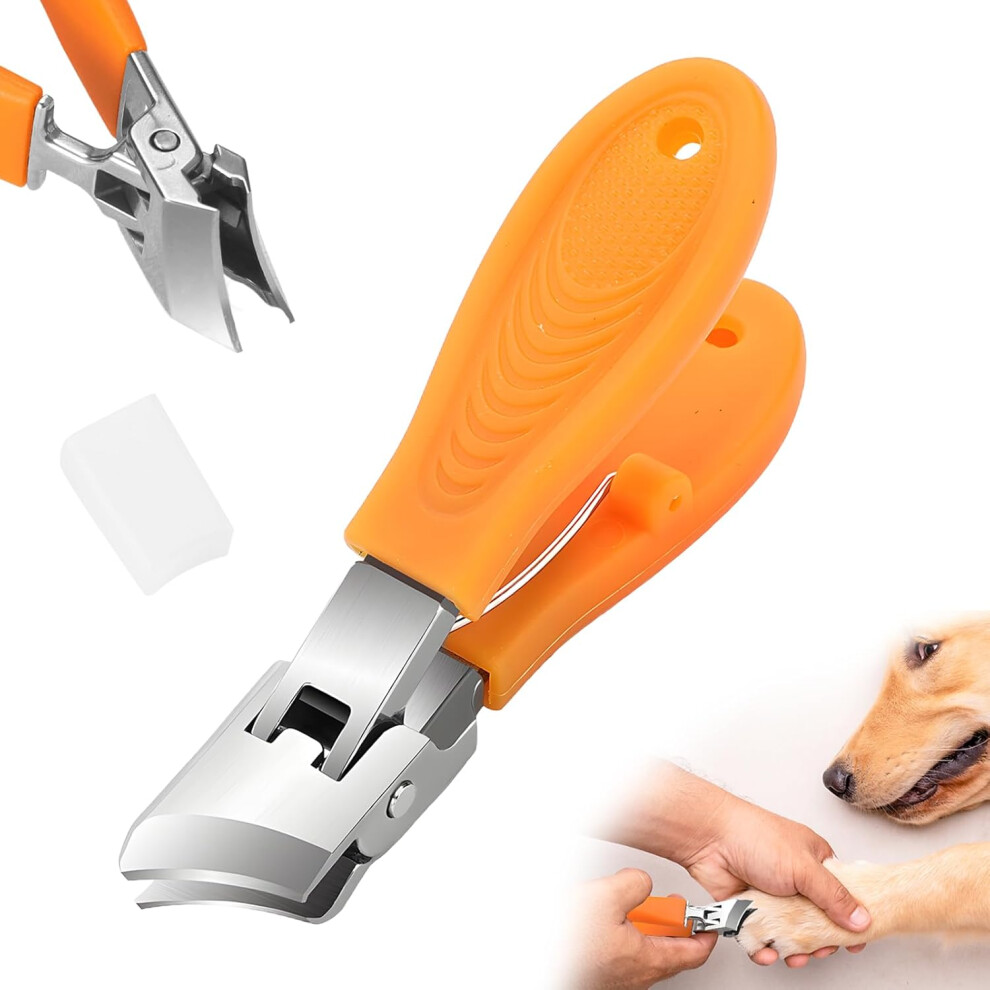Oimg Wide Jaw Anti Splash Slanted Nail Clipper - Curved For Ingrown Toenails & Fingernails