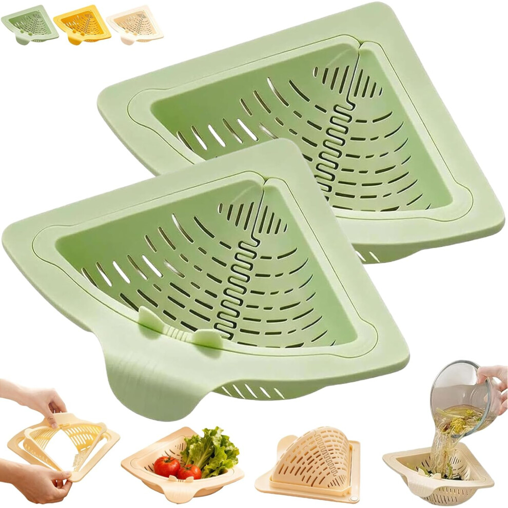 Magnetic Triangular Drain Basket Sink Strainer - Twist Open Bottom Food Catcher 3233222763522