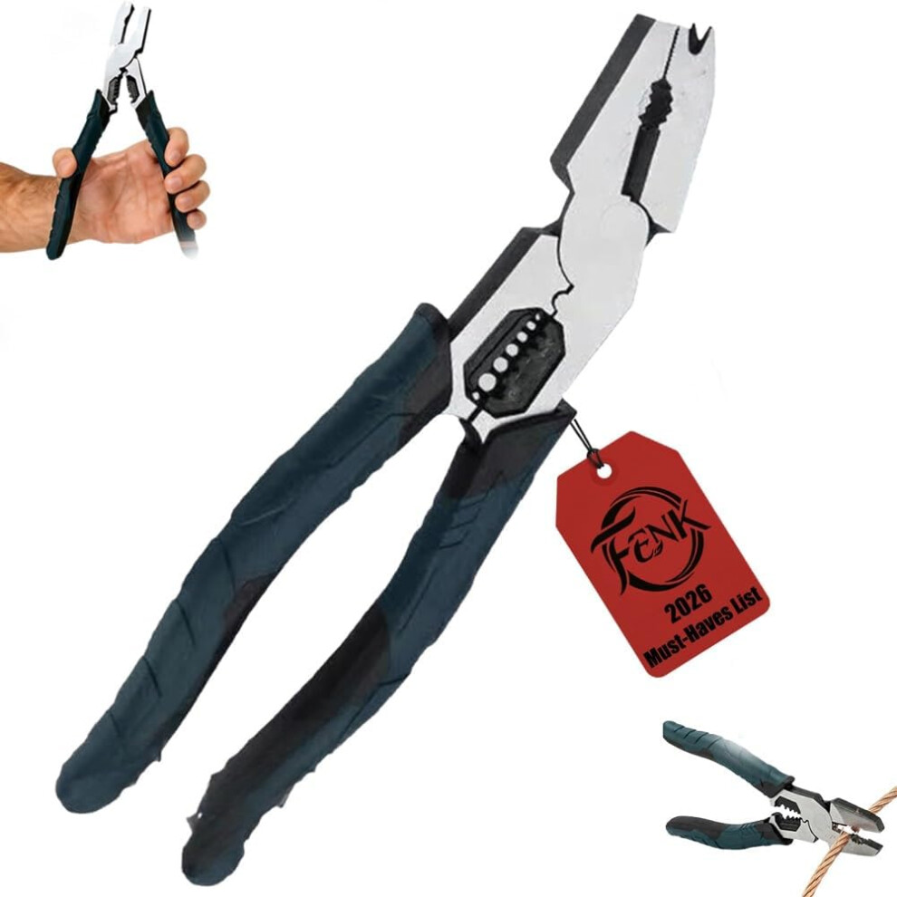 PrzemysłOwe Wielofunkcyjne Szczypce TnąCe 9 W 1 – WytrzymałE Obcinaki Do Drutu I śCiąGacze Izolacji-image