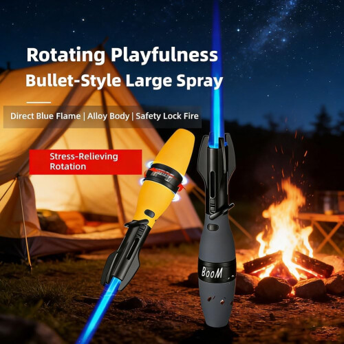Αντιανεμικός Αναπτήρας Creative Rocket Fidget - Ρυθμιζόμενος Φλόγας Jet σε Μπλε Φακό 2
