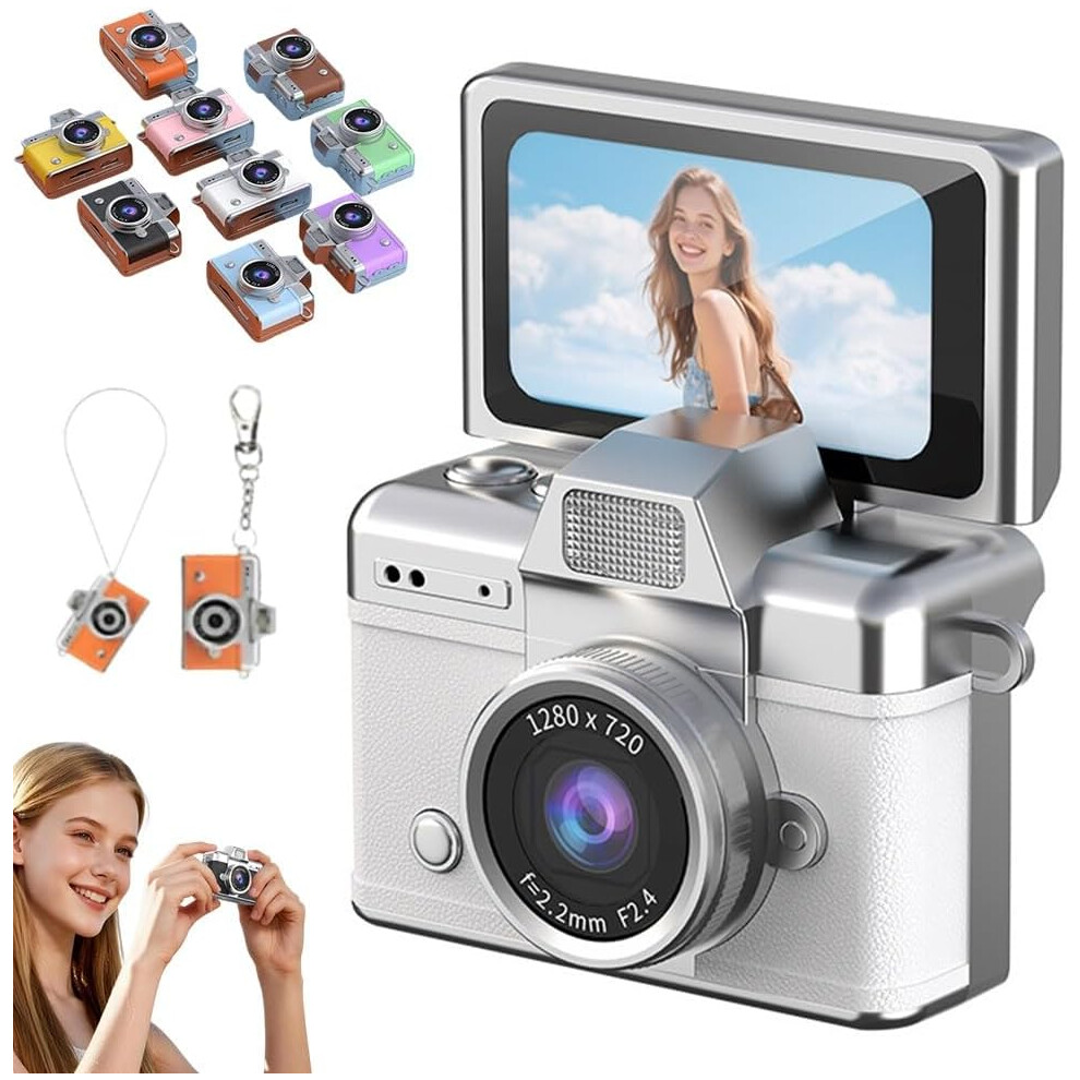 Mini Digital Camera Keychain With 1.47" Lcd - 1080P Flip Screen Vintage Camera 3233222764048