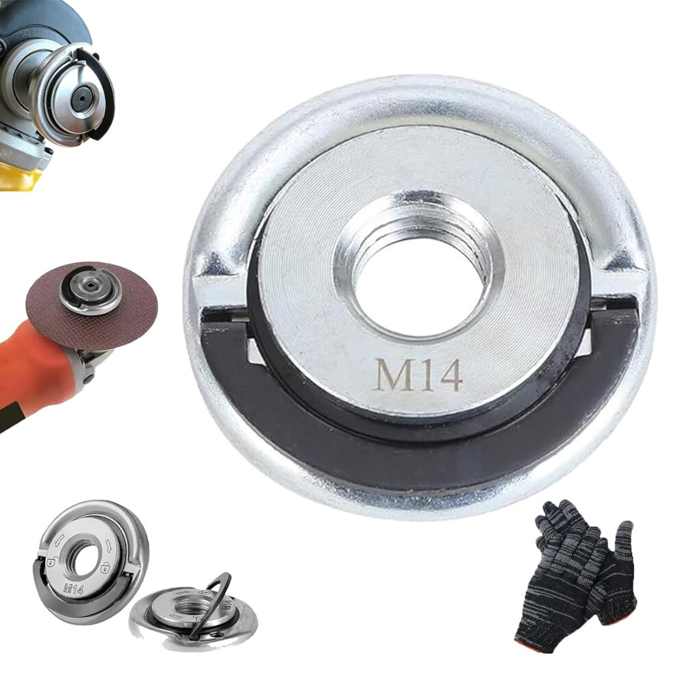 Angle Grinder Quick Release Flange Nut - M14 Thread Self Locking Pressure Plate 3233222765434