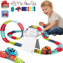 Pista de Corrida Antigravidade com Carrinho - Pista 3D Flexível Infinita com Luzes - Presente Ideal para Crianças