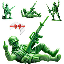 Morsomme grønne militærmenn mini-soldatstatuer - Nyhet militærleketøy skrivebordsdekor