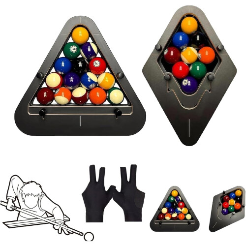Precision Gap Free 9 Ball Billiard Rack System - Adjustable Locking Magic Rack