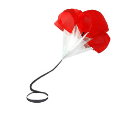 Resistance Parachute for Speed Training, Adjustable Waistband, Wear-Resistant, Portable, Red, Reusable, High Tenacity