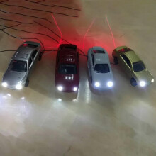 Conjunto de 10 vagões iluminados com LED para maquete ferroviária em escala N.