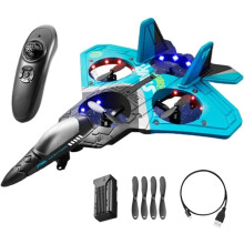 V17 Jet Fighter Stunt RC-fly, 2,4 GHz 6-kanals fjernkontroll med lys