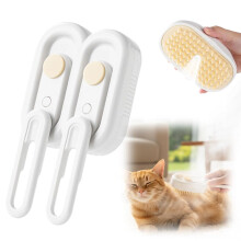 Escova a vapor para gatos, pente 3 em 1 para massagem e limpeza de pelos de animais de estimação.