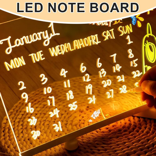 Πίνακας σημειώσεων LED με στυλό 7 χρωμάτων, μαγικός λαμπερός ακρυλικός μαρκαδό 1