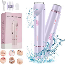 Aparat de ras pentru femei Glow Aura, trimmer electric pentru bikini cu două capete, rezistent la apă IPX7