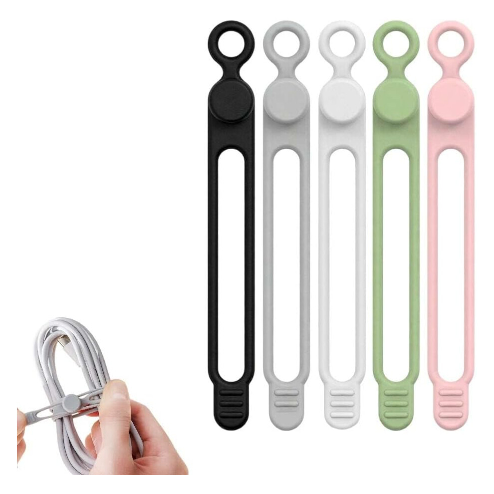 Data Cable Organizer, Silicone Headphone Organizers Reusable Cable Ties 3233222772074