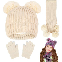 Winterset für Kinder: Mütze, Handschuhe, Schal, Strickmütze mit Bommel, Nackenwärmer, Fäustlinge